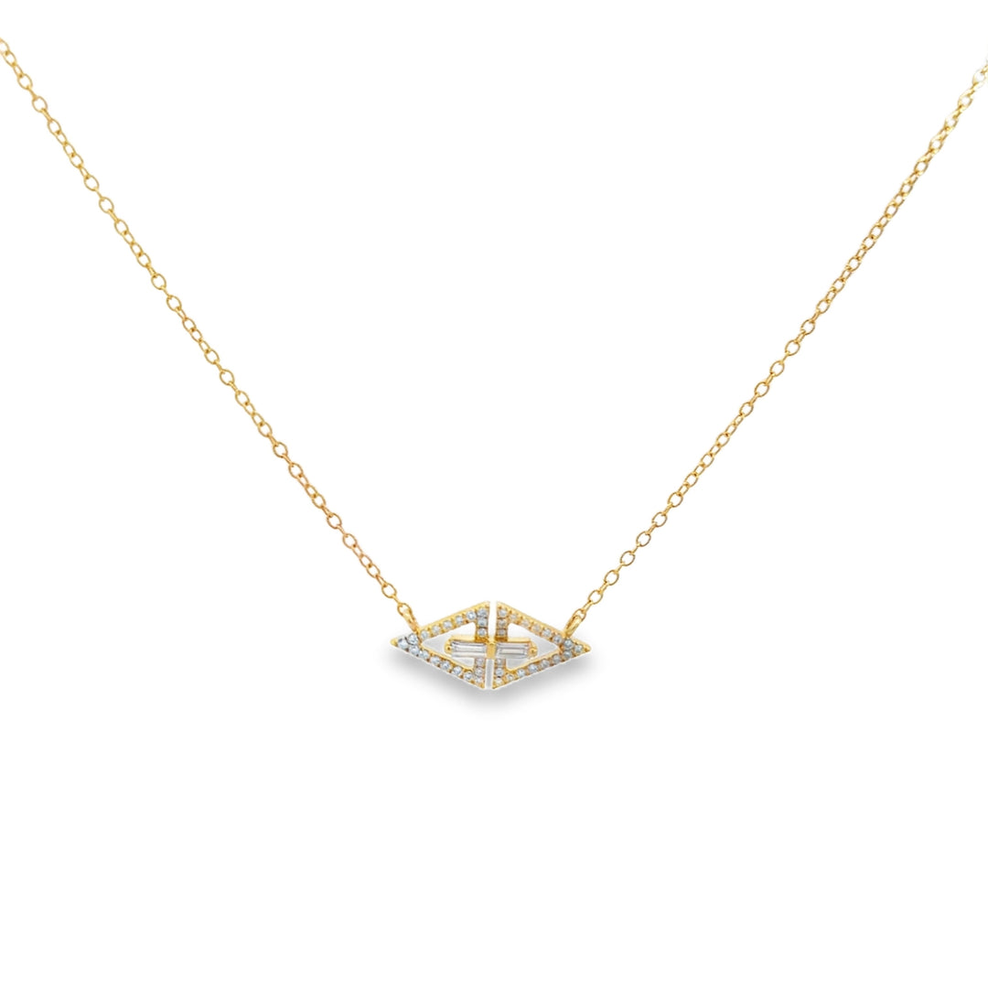 0.20 CTW Diamond 14K Yellow Gold Bar Necklace