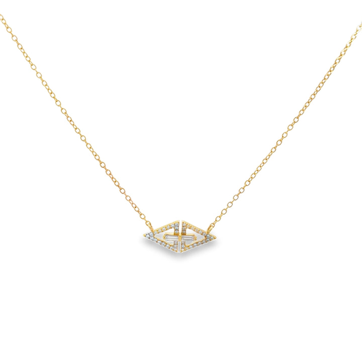0.20 CTW Diamond 14K Yellow Gold Bar Necklace