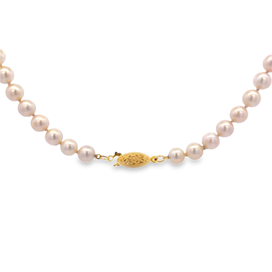 7.5mm Creamy White Pearl 22-Inch Necklace