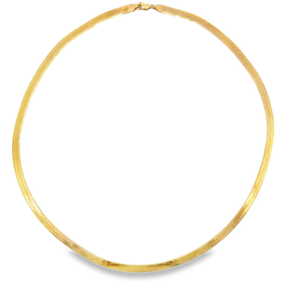 14K Yellow Gold 4.75mm Herringbone Chain Necklace