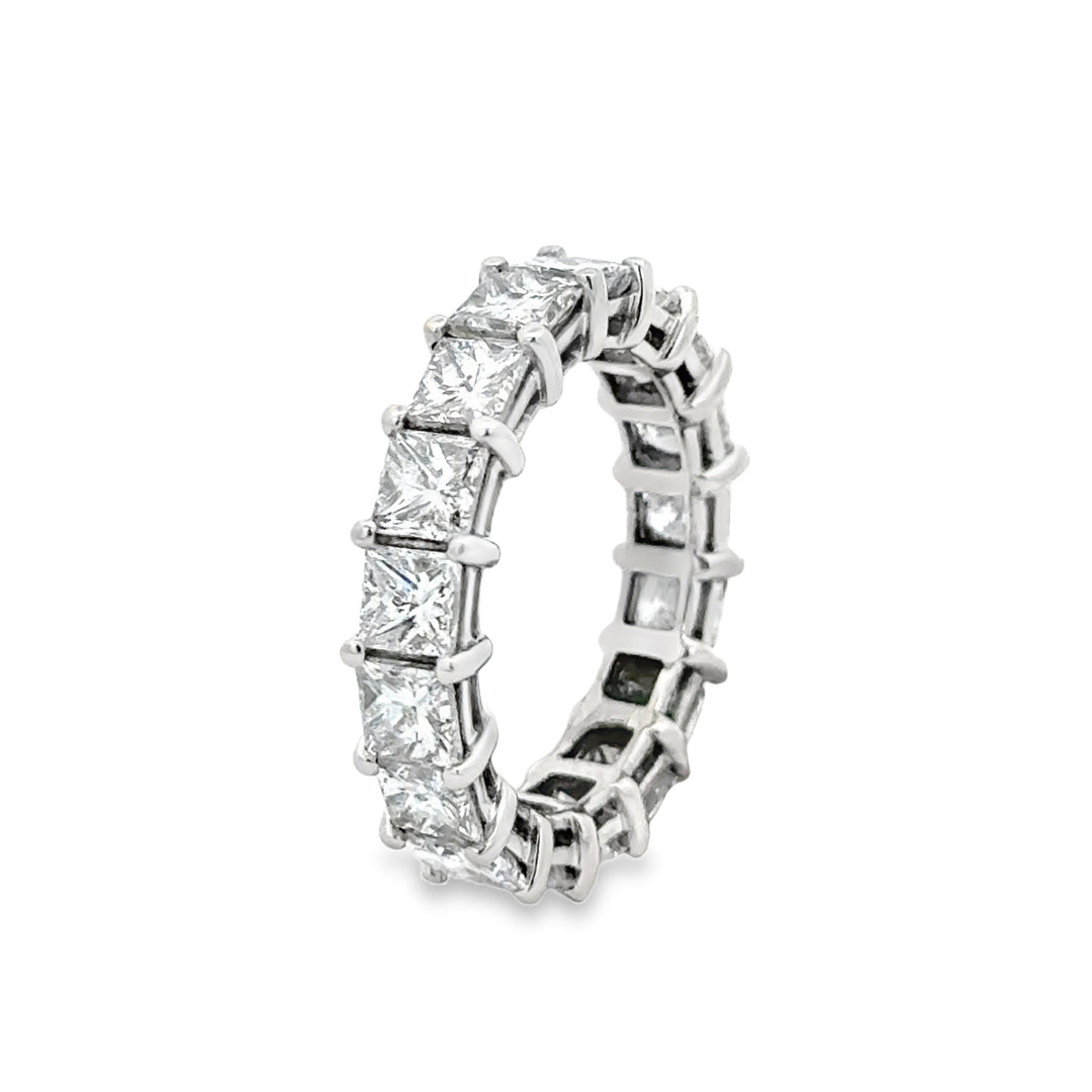 5.58 CTW Princess Cut Diamond Platinum Eternity Band