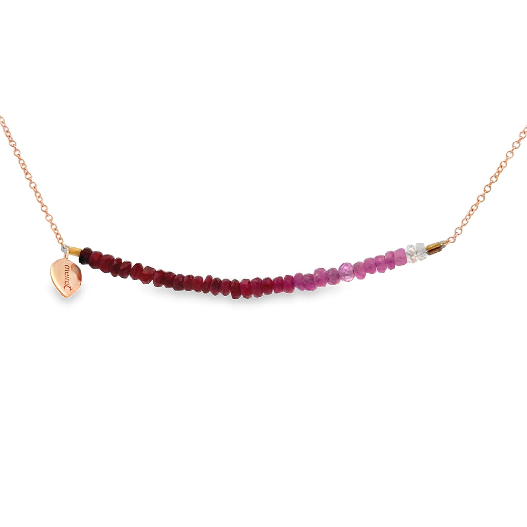 Ruby 14K Rose Gold Ombré Beaded Necklace