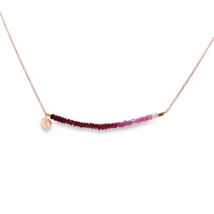 Ruby 14K Rose Gold Ombré Beaded Necklace