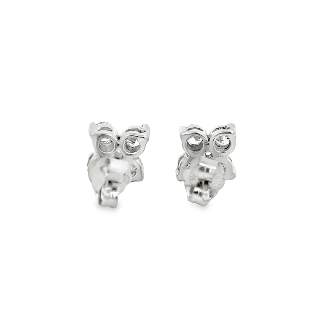 0.30 CTW Diamond 14K White Gold Flower Stud Earrings