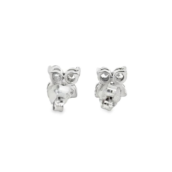 0.30 CTW Diamond 14K White Gold Flower Stud Earrings