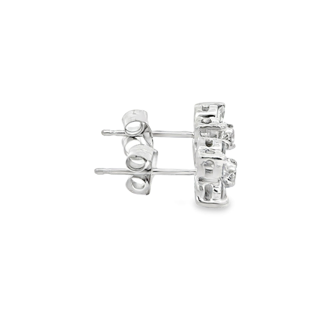 0.30 CTW Diamond 14K White Gold Flower Stud Earrings
