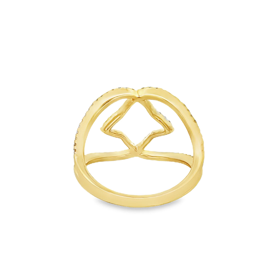 0.48 CTW Diamond 14K Yellow &amp; White Gold Openwork Ring