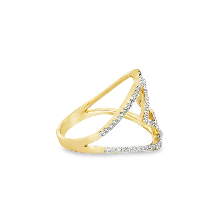 0.48 CTW Diamond 14K Yellow &amp; White Gold Openwork Ring