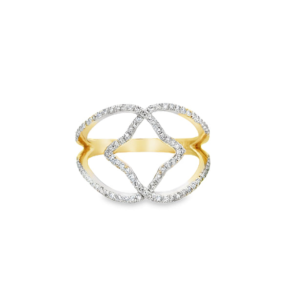 0.48 CTW Diamond 14K Yellow & White Gold Openwork Ring