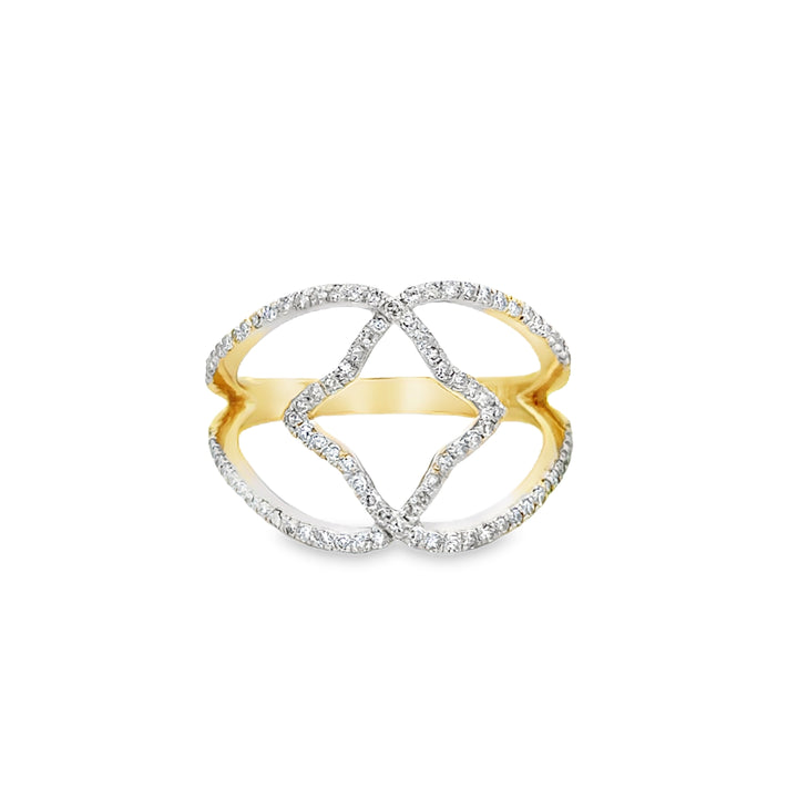 0.48 CTW Diamond 14K Yellow &amp; White Gold Openwork Ring