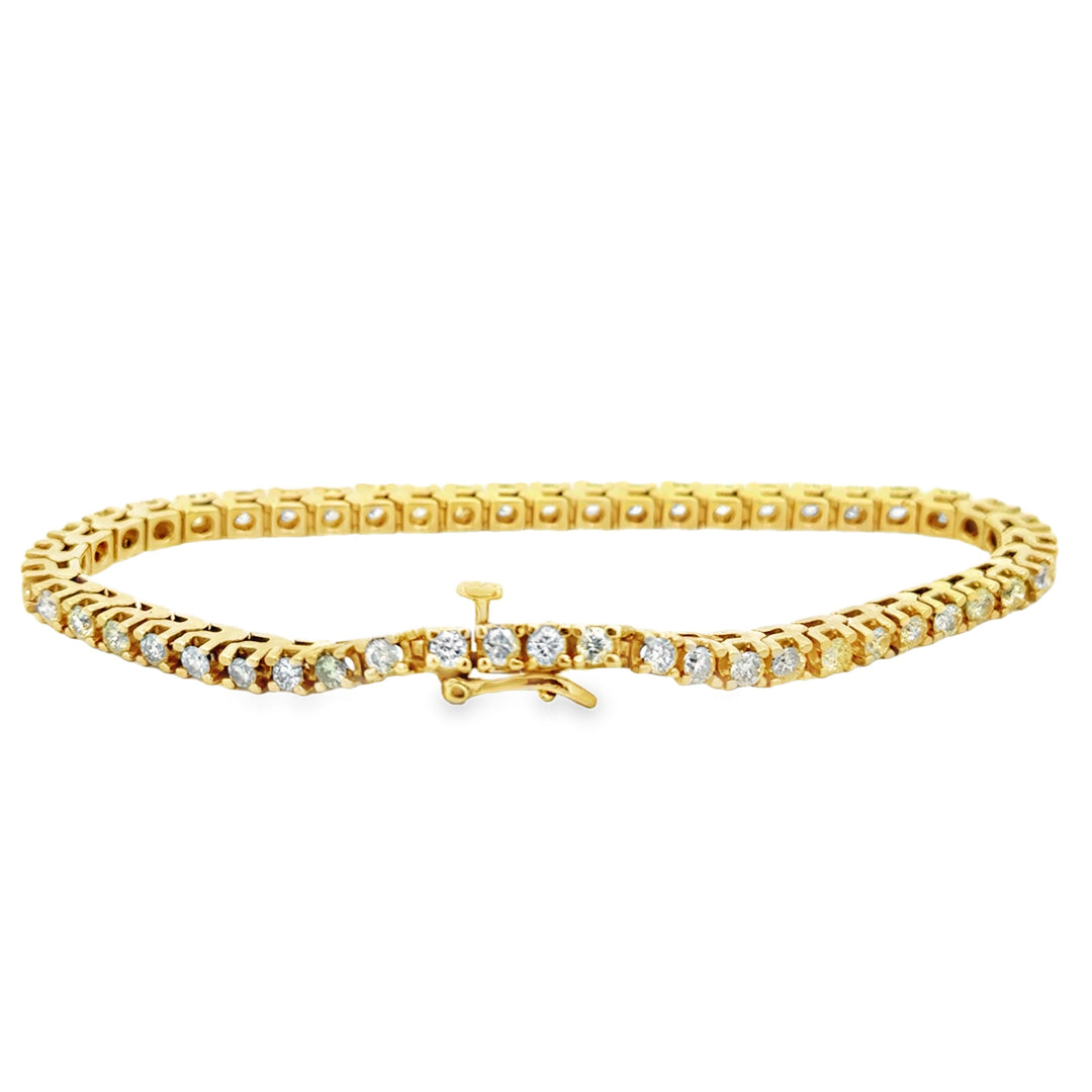 3.00 CTW Diamond 14K Yellow Gold Tennis Bracelet