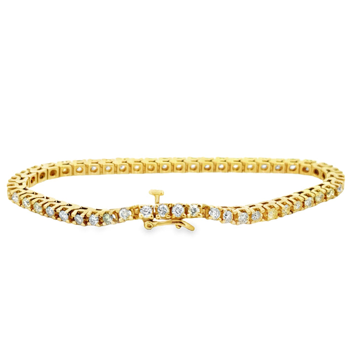 3.00 CTW Diamond 14K Yellow Gold Tennis Bracelet