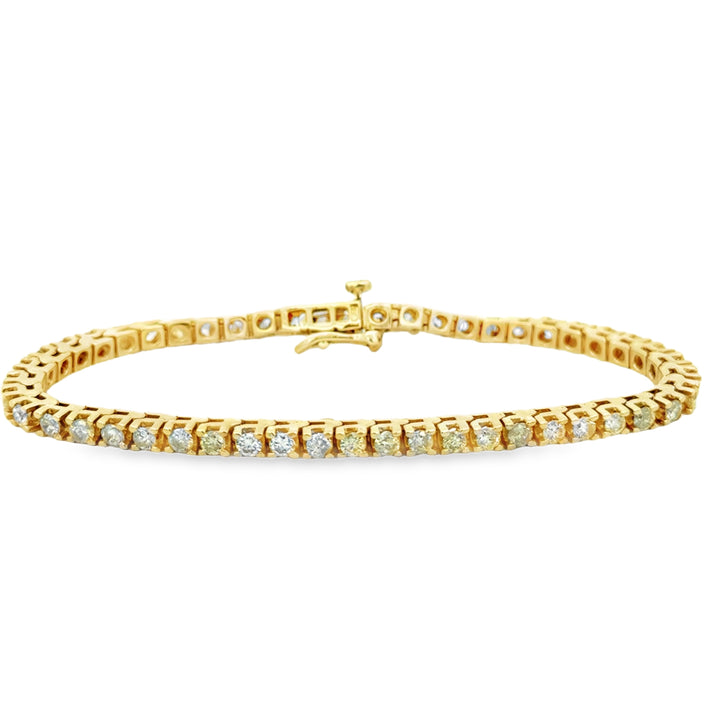 3.00 CTW Diamond 14K Yellow Gold Tennis Bracelet