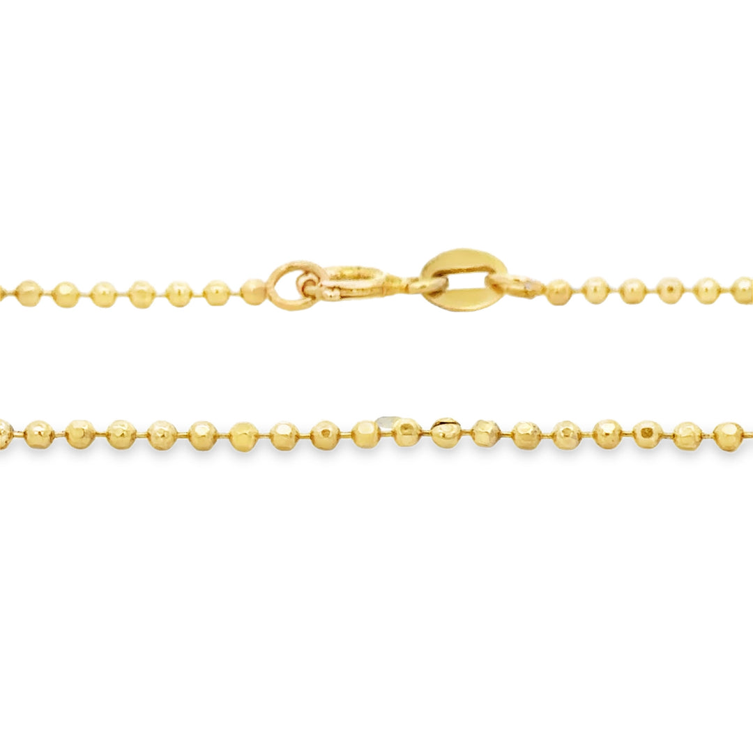 14K Yellow Gold Italian Ball Chain Bracelet