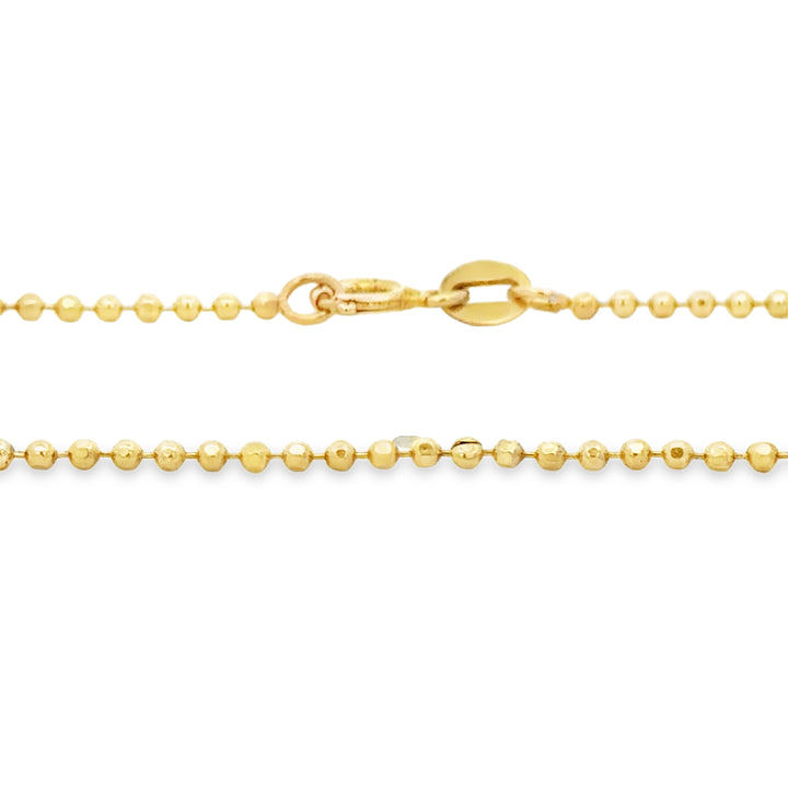 14K Yellow Gold Italian Ball Chain Bracelet