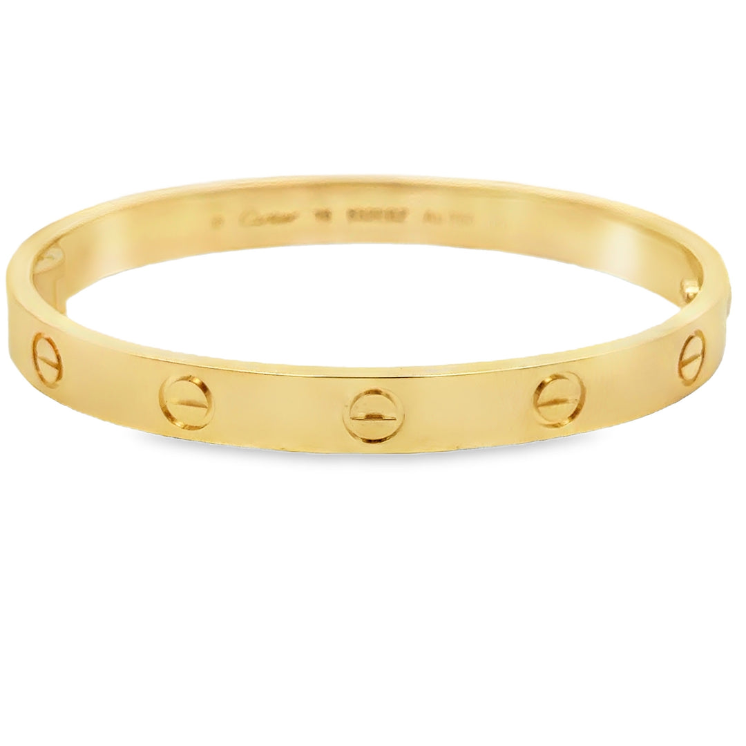 Pre-Owned Cartier Love 18K Yellow Gold Bracelet Size 16