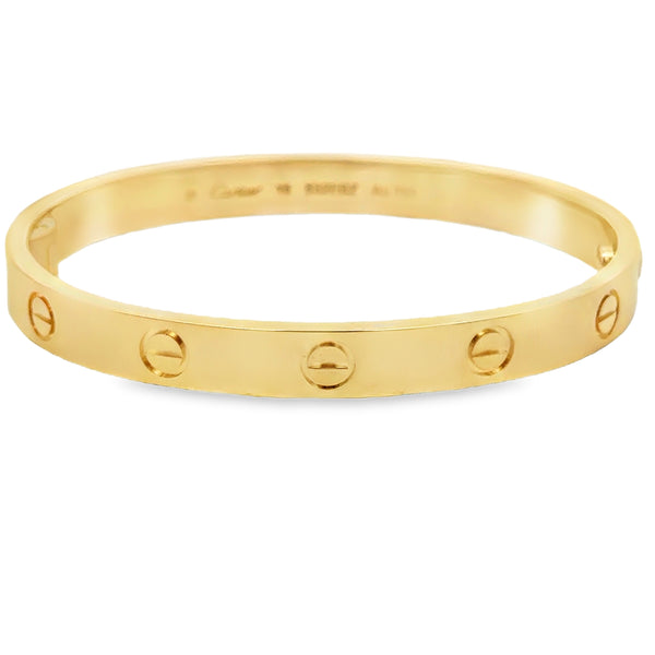 Pre-Owned Cartier Love 18K Yellow Gold Bracelet Size 16