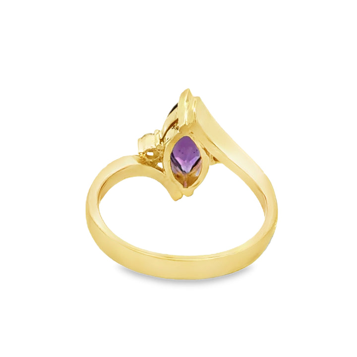 Amethyst &amp; 0.06 CTW Diamond 14K Yellow Gold Ring