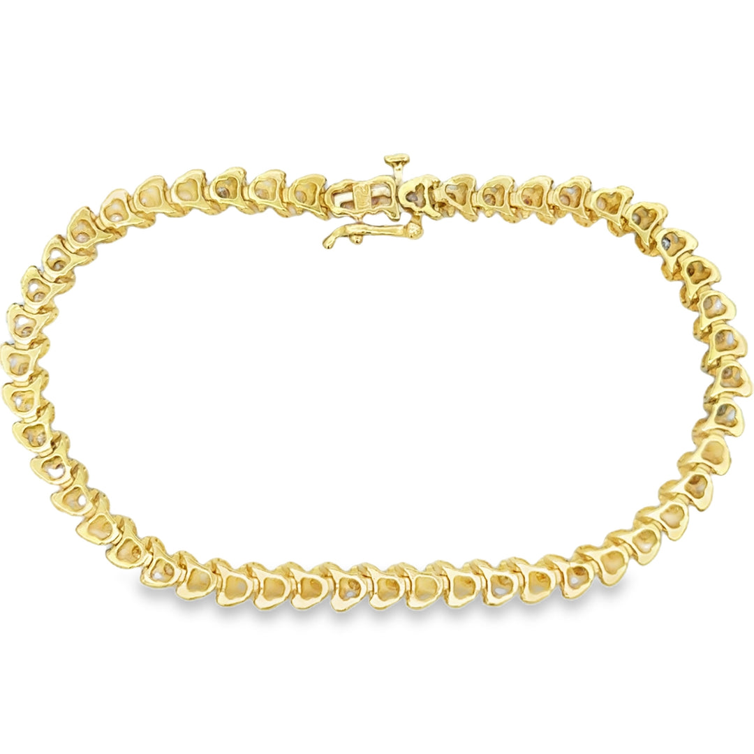 3.00 CTW Diamond 14K Yellow Gold Tennis Bracelet