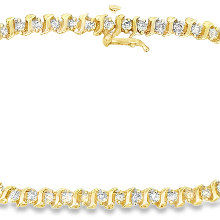 3.00 CTW Diamond 14K Yellow Gold Tennis Bracelet