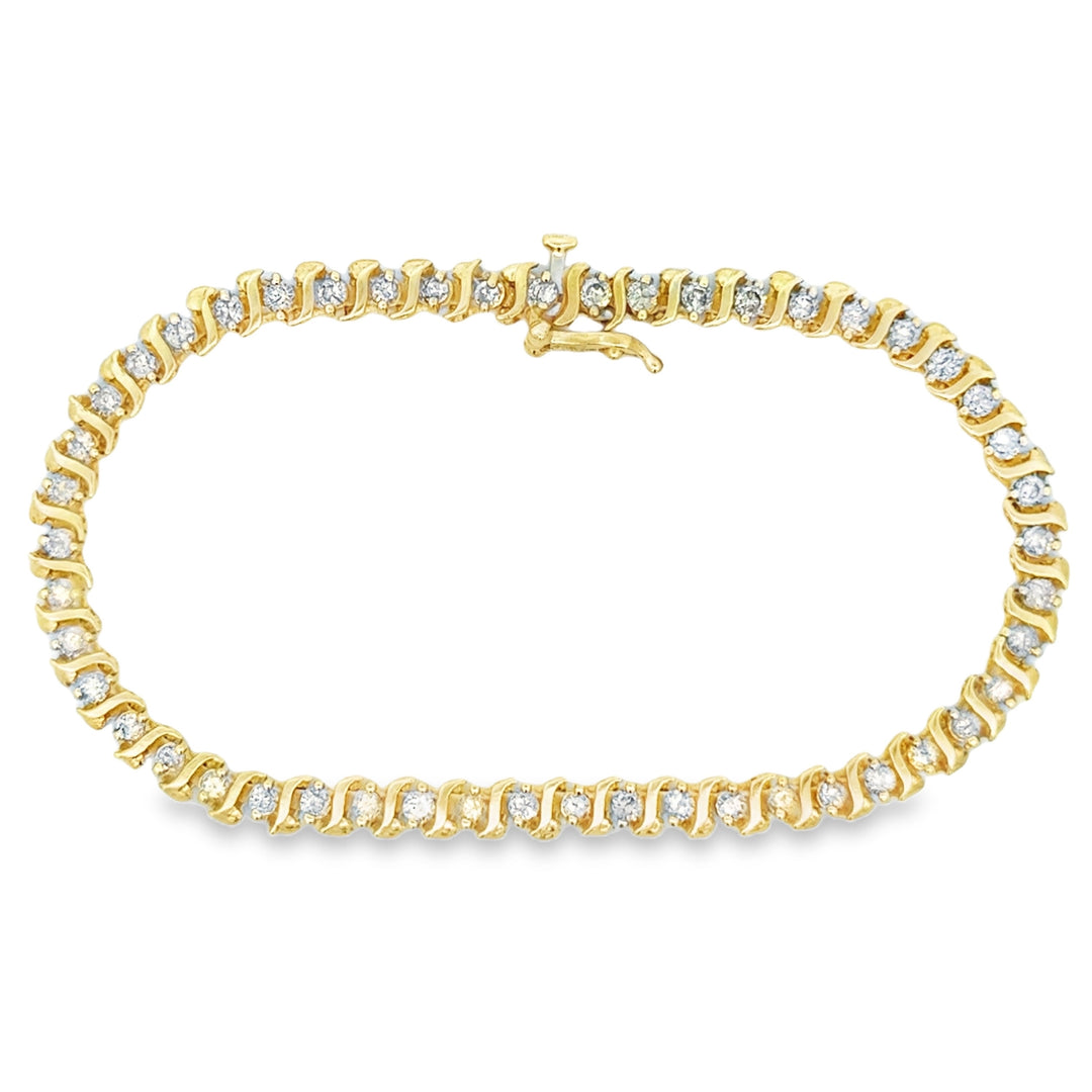 3.00 CTW Diamond 14K Yellow Gold Tennis Bracelet