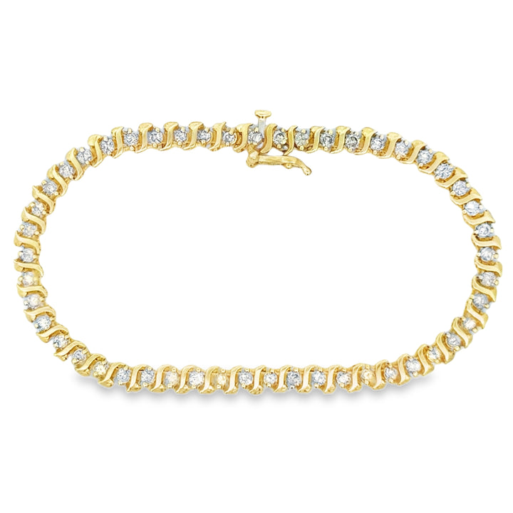 3.00 CTW Diamond 14K Yellow Gold Tennis Bracelet
