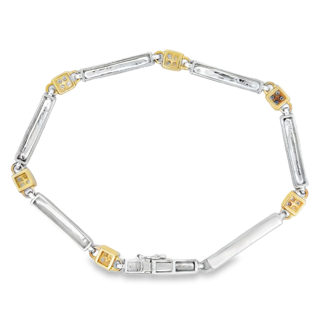 0.36 CTW Diamond 14K Two-Tone Gold Link Bracelet