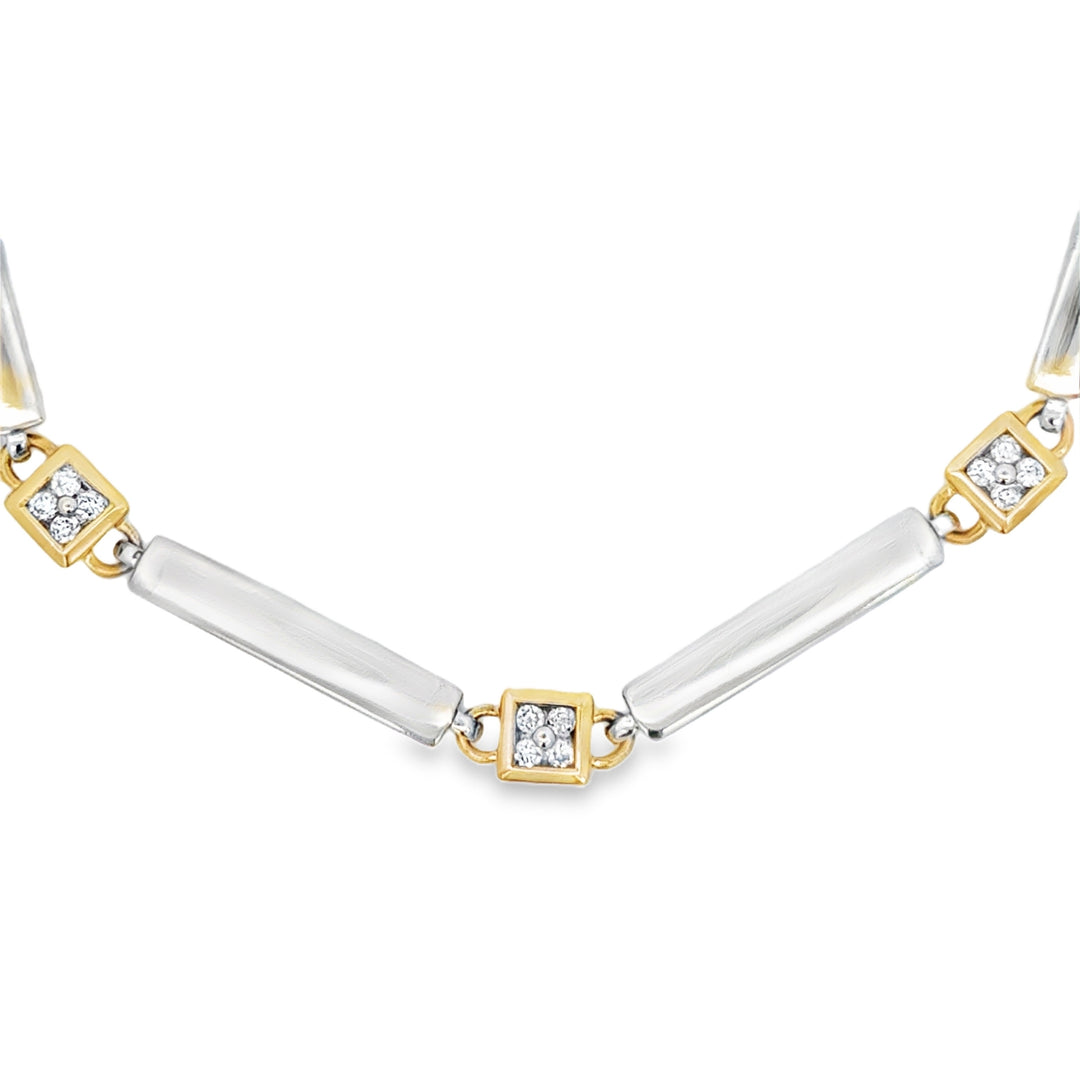 0.36 CTW Diamond 14K Two-Tone Gold Link Bracelet