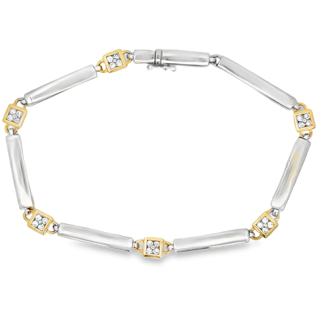 0.36 CTW Diamond 14K Two-Tone Gold Link Bracelet