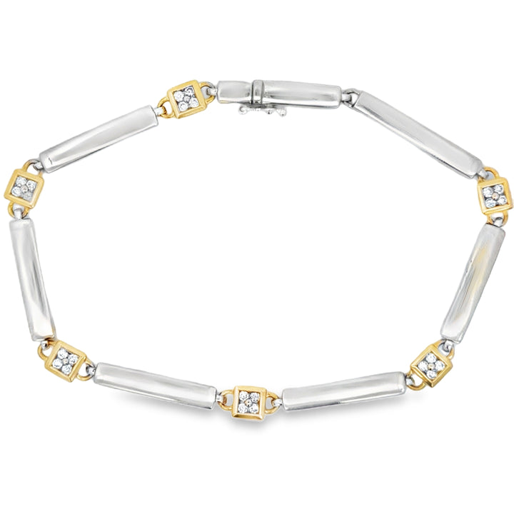 0.36 CTW Diamond 14K Two-Tone Gold Link Bracelet