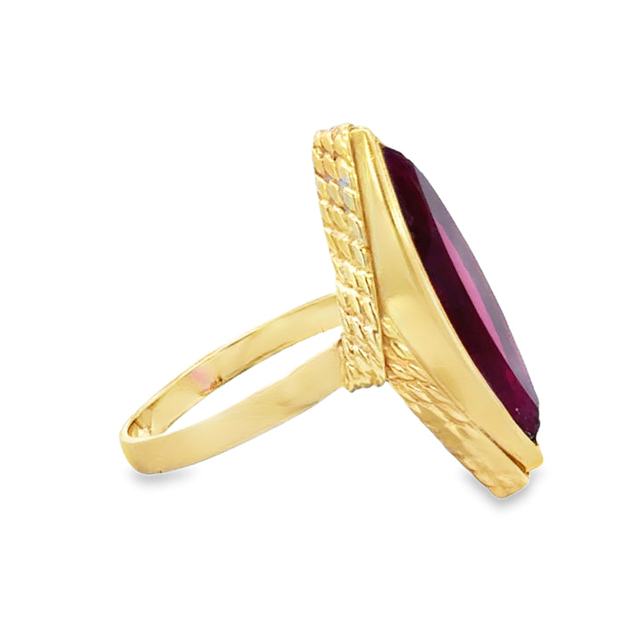 Rubellite Tourmaline 14K Yellow Gold Ring