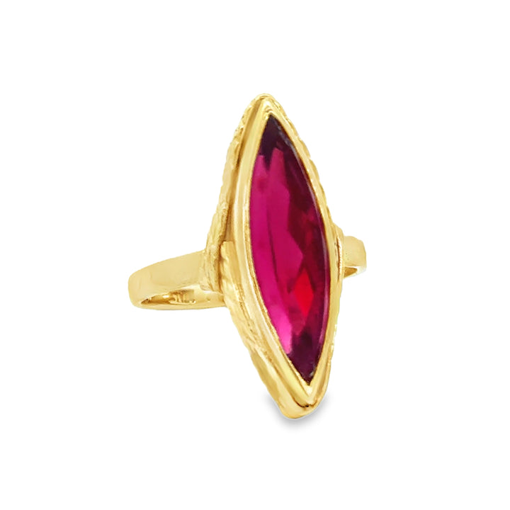 Rubellite Tourmaline 14K Yellow Gold Ring