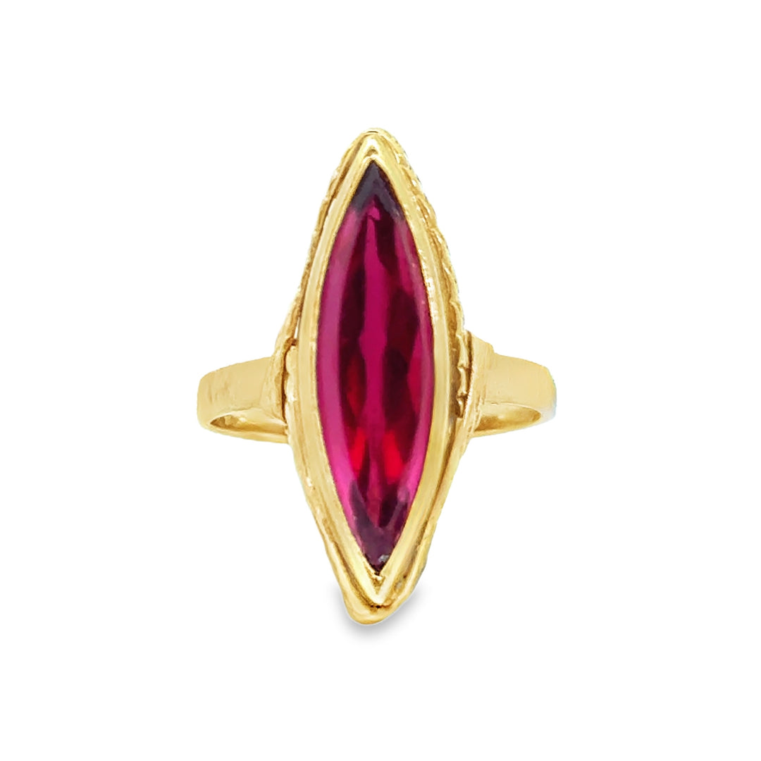 Rubellite Tourmaline 14K Yellow Gold Ring