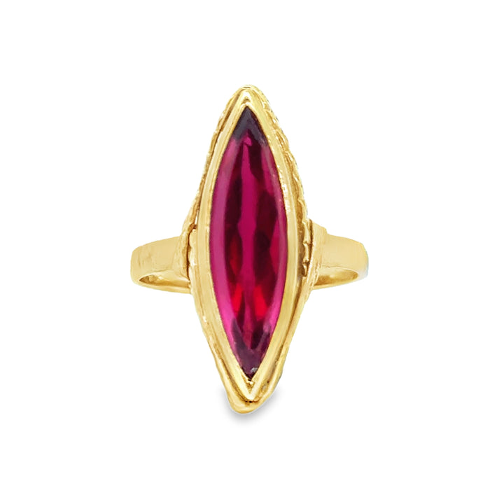 Rubellite Tourmaline 14K Yellow Gold Ring