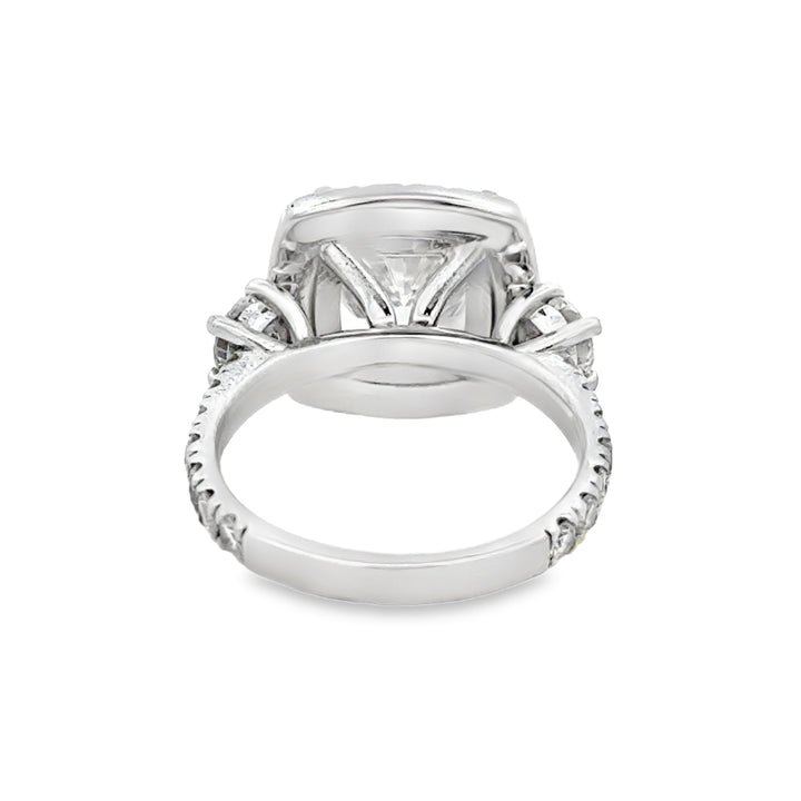 4.06 CT Lab Grown Cushion Diamond 14K White Gold Engagement Ring