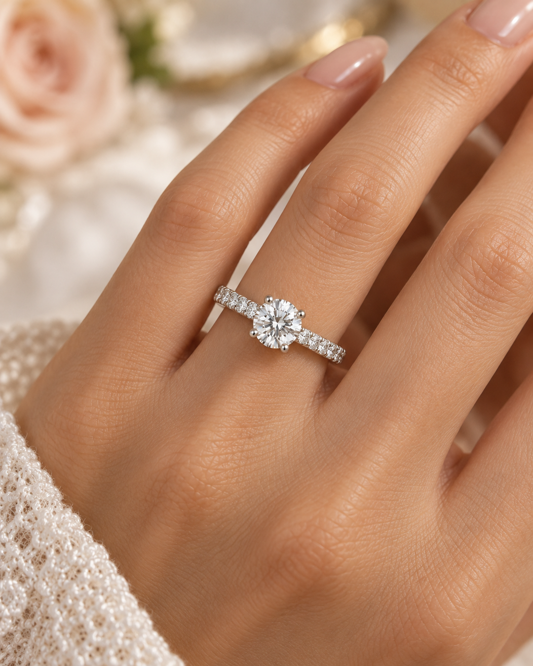 0.94 CTW Diamond 14K White Gold Engagement Ring – Wm. Harold &amp; Sons Collection