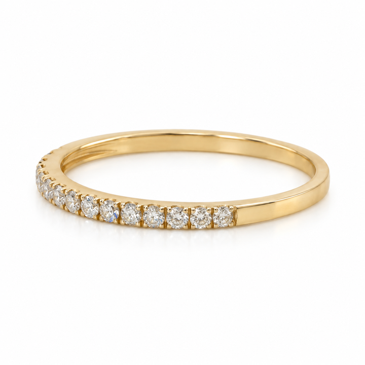0.20 CTW Round Diamonds 14K Yellow Gold Milgrain Detail Wedding Band