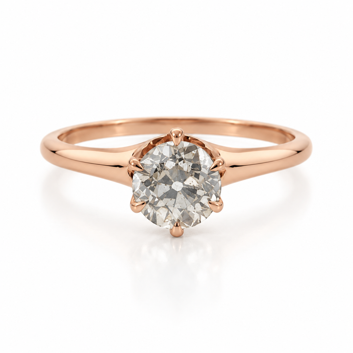 0.79 CT Edwardian Old Mine Cut Diamond Engagement Ring