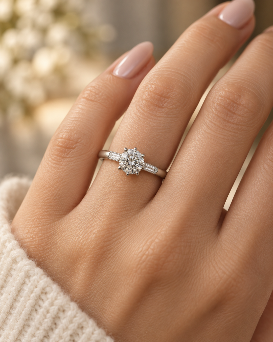 1.07 CT Platinum Art Deco Diamond Ring
