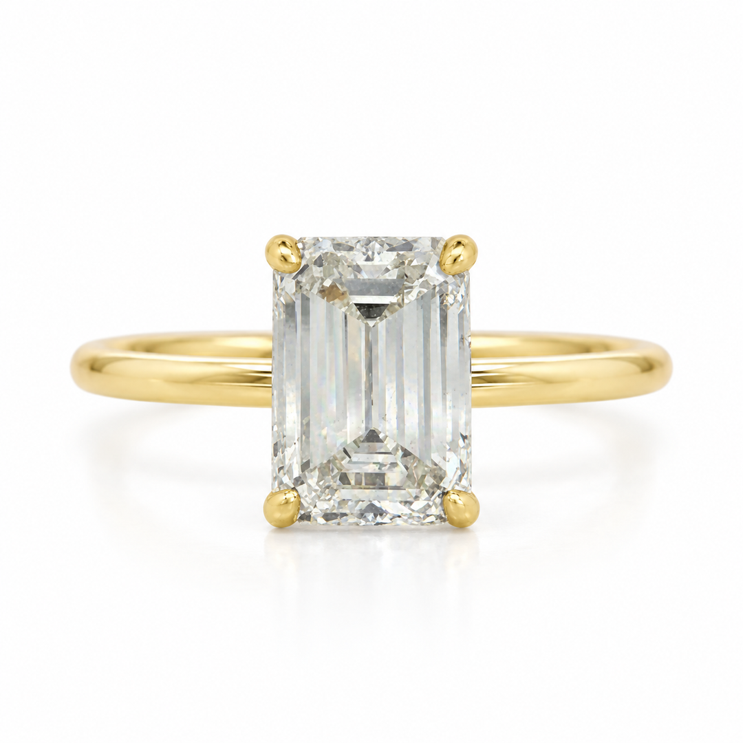3.55 Carat Emerald Cut Diamond Solitaire Engagement Ring