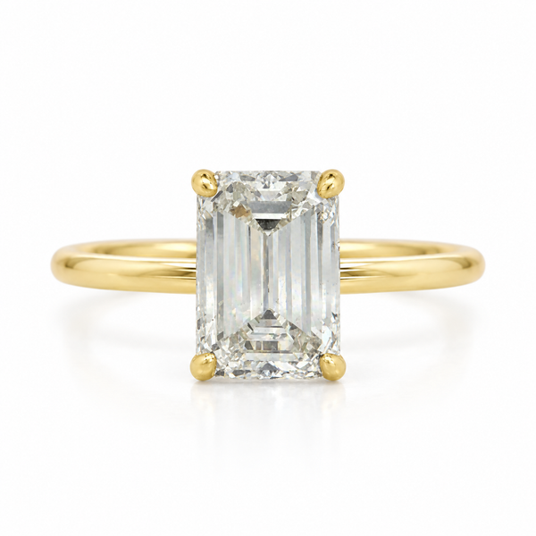 3.55 Carat Emerald Cut Diamond Solitaire Engagement Ring