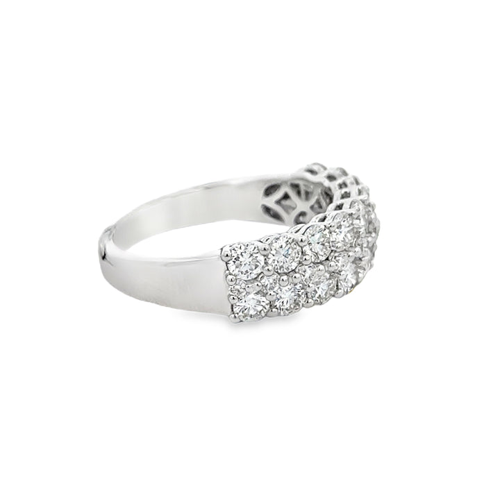 1.74 CTW Round Diamond 18K White Gold Ring