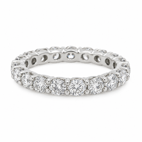 2.20 CTW Diamond 18K White Gold Eternity Band Ring