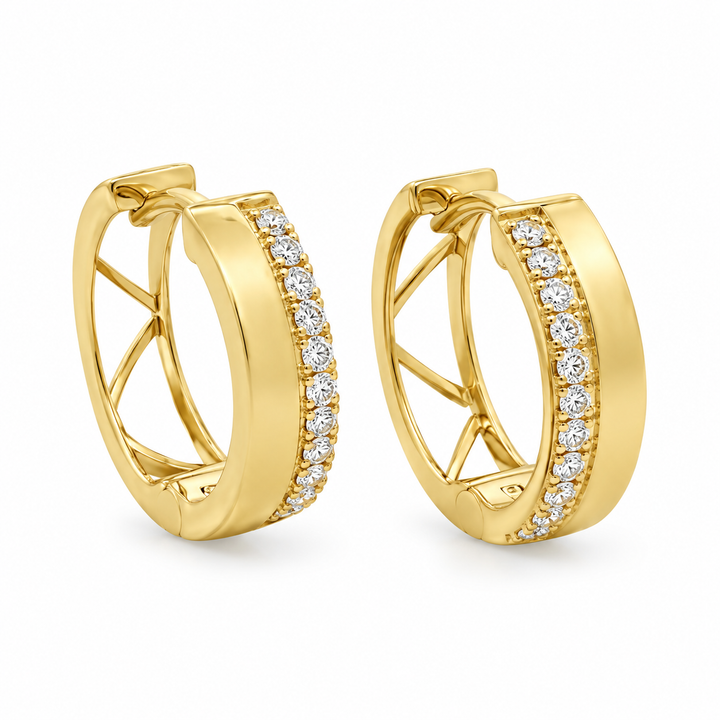 0.20 CTW Diamond 14K Yellow Gold Hoop Earrings