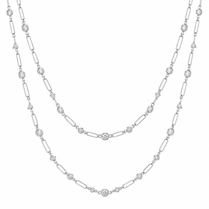 3.00 CTW Diamond Platinum 38-Inch Chain Necklace