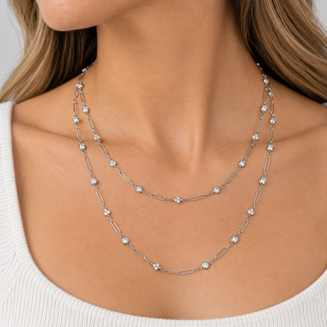 3.00 CTW Diamond Platinum 38-Inch Chain Necklace