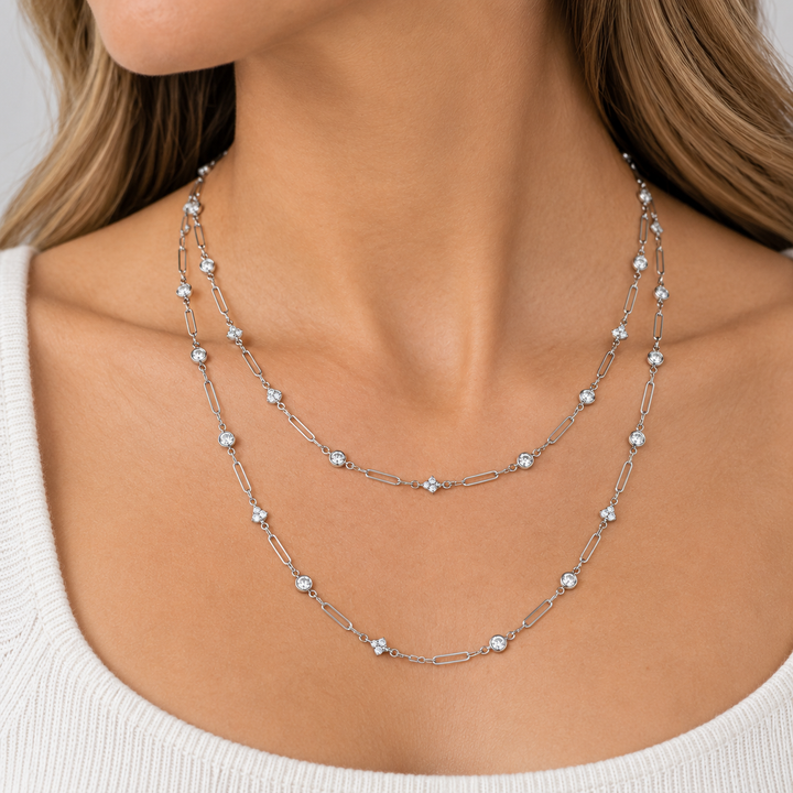 3.00 CTW Diamond Platinum 38-Inch Chain Necklace
