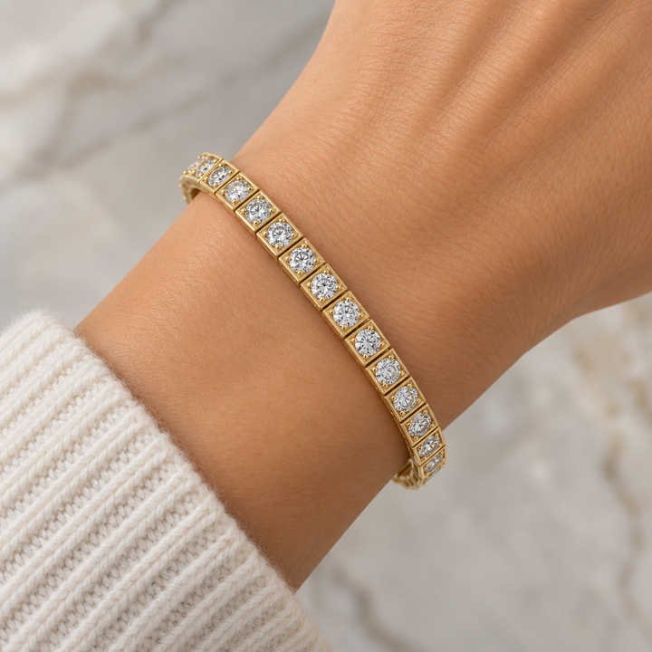 5.00 CTW Diamond 14K Yellow Gold Tennis Bracelet