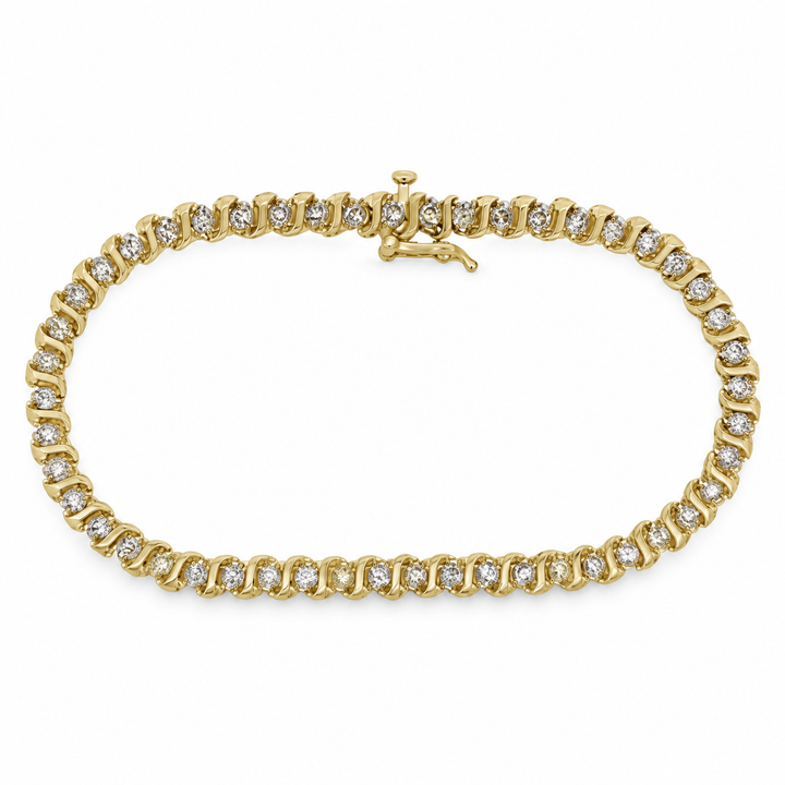 3.00 CTW Diamond 14K Yellow Gold Tennis Bracelet