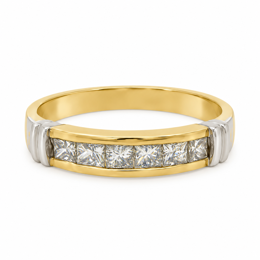 0.50 CTW Diamond 18K Yellow &amp; White Gold Band